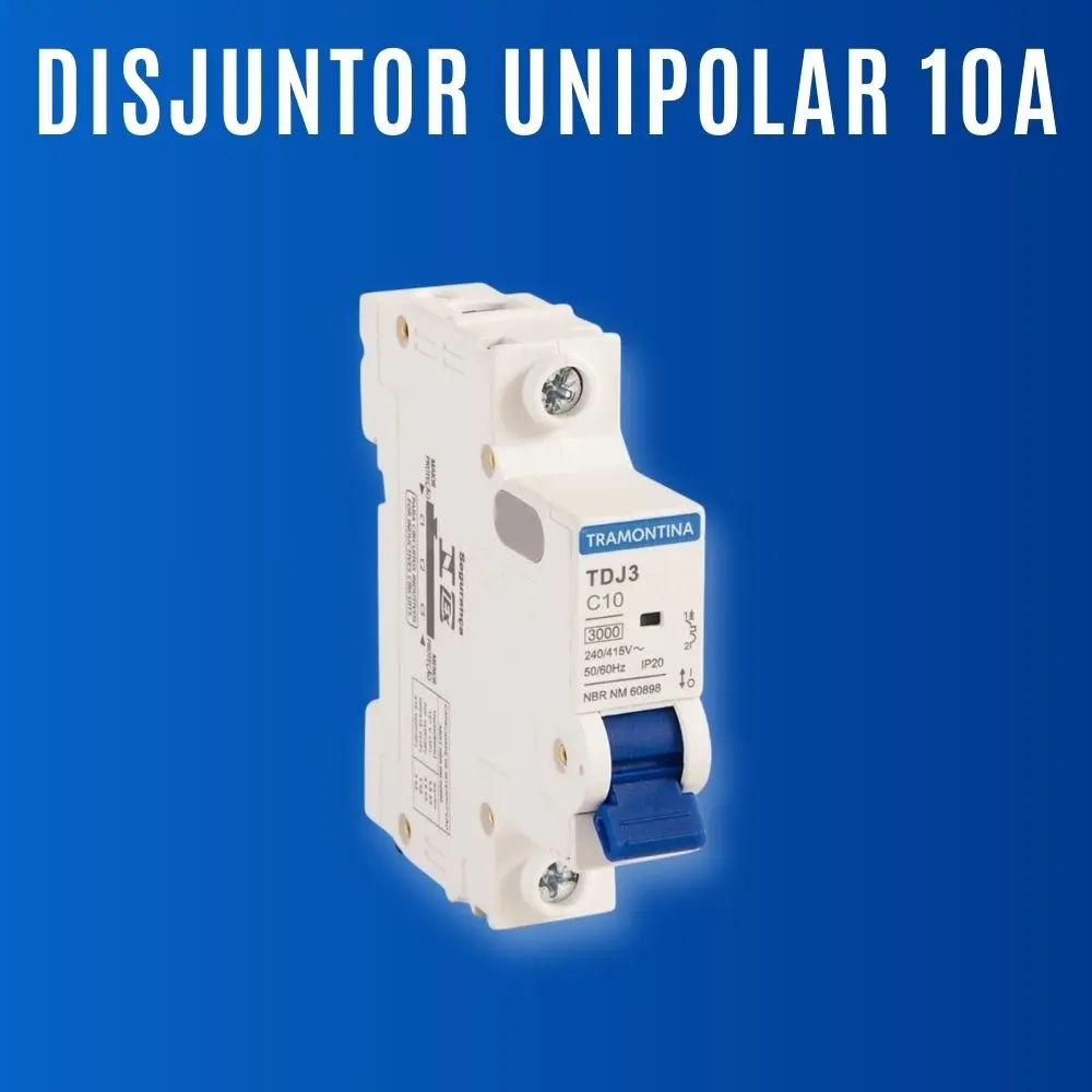 DISJUNTOR-UNIPOLAR-10A-tramontina Disjuntor Tramontina TDJ 1P 2P 10A a 63A – Proteção e Qualidade ⚡ – UNIPOLAR 10A - Imagem 1