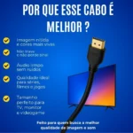 Cabo HDMI 2.0 4K – 1m / 2m / 3m – Alta Velocidade 18Gbps, 19 Pinos – TV, Monitor, PC, Xbox, PS4/PS5 – 2 Metros - Imagem 3
