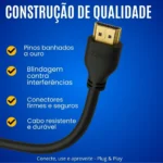 Cabo HDMI 2.0 4K – 1m / 2m / 3m – Alta Velocidade 18Gbps, 19 Pinos – TV, Monitor, PC, Xbox, PS4/PS5 – 2 Metros - Imagem 5