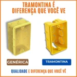Caixa de Luz 4x2 Embutida Para Tomadas, Interruptores e Fios - Tramontina Amarela 20 UNI - Imagem 4