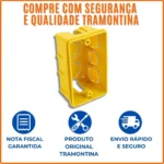 Caixa de Luz 4x2 Embutida Para Tomadas, Interruptores e Fios - Tramontina Amarela 20 UNI - Imagem 5