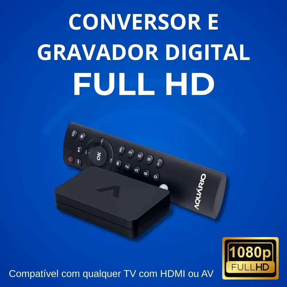 conversor-digital-aquario (5) Conversor Digital Full HD Aquário c/ Controle Remoto HDMI/AV – Canais Abertos na TV - Imagem 1