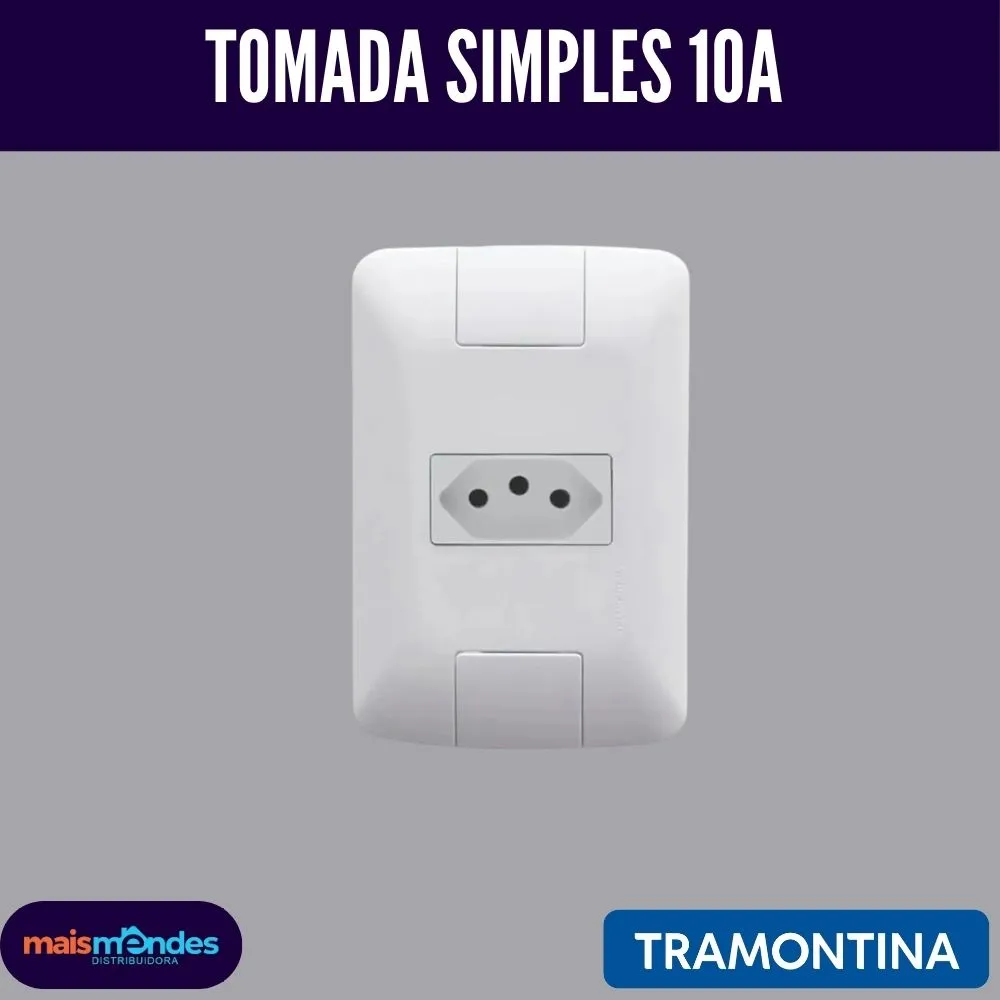 tomada-tramontina (1) Monte seu Kit Tramontina Aria 4x2 – Tomadas e Interruptores – Tomada Simples 10A - Imagem 1